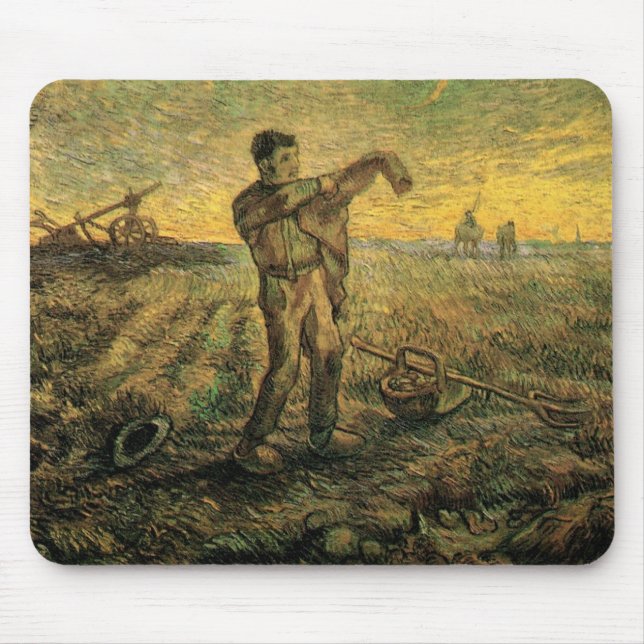 Tapis De Souris Soirée - Fin de journée de Vincent van Gogh (Devant)