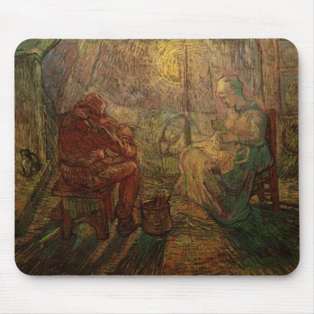 Tapis De Souris Soirée - La Veillée de Vincent van Gogh (Devant)