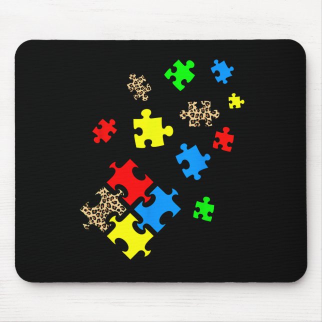 Tapis De Souris Sois Gentil Pièces de Puzzle Léopard Mois de la Se (Devant)