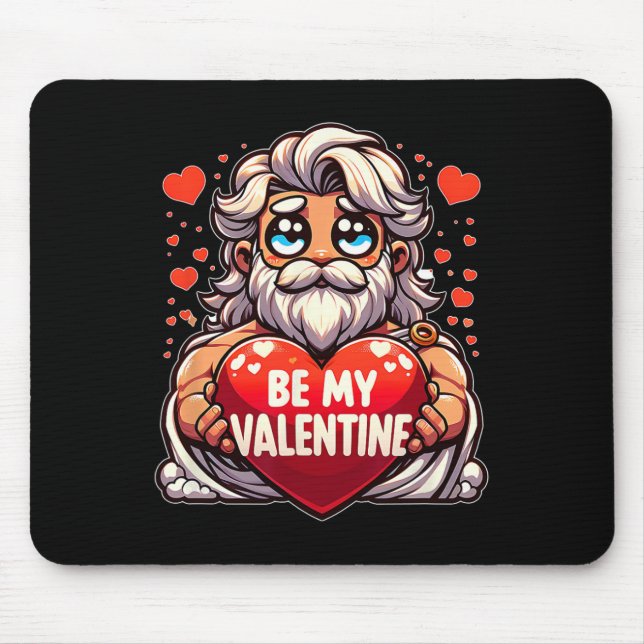 Tapis De Souris Sois ma Saint-Valentin Zeus Mythologie Grecque Cœu (Devant)