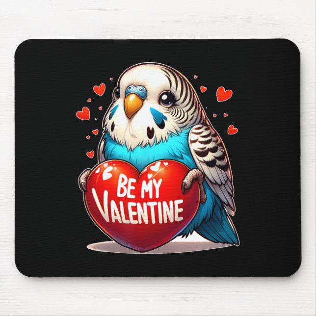 Tapis De Souris Sois mon cœur de perruche de la Saint-Valentin  (Devant)