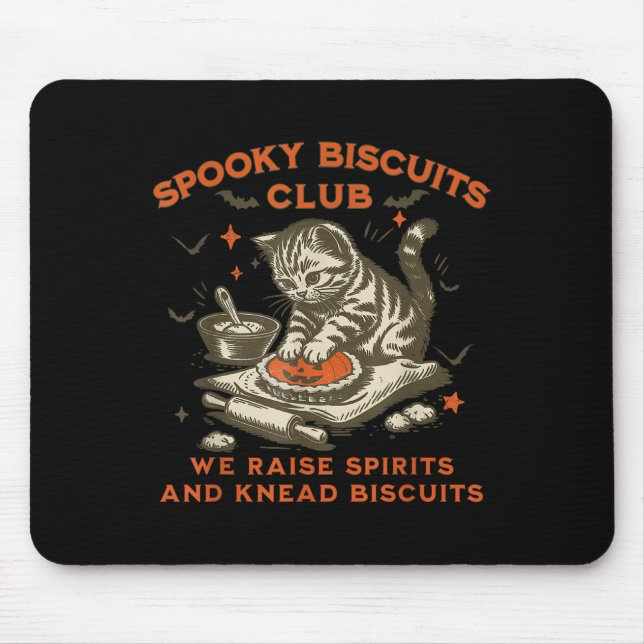 Tapis De Souris Soky Biscuits Club Cat, Funny Halloween Baking  (Devant)