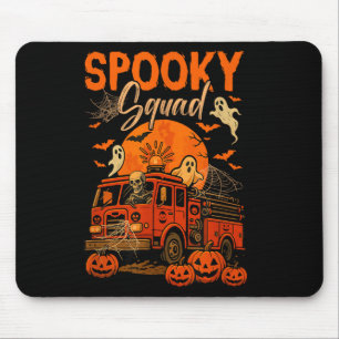 Tapis De Souris Soky Halloween Squad Skeleton Conduite Firetruck H