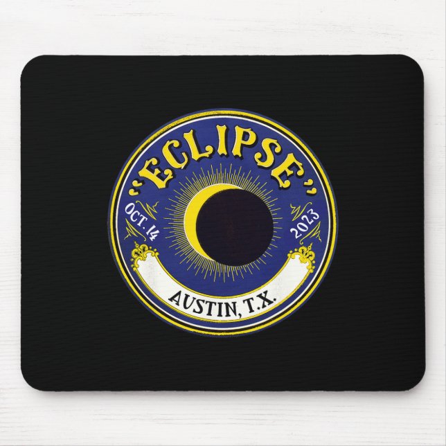 Tapis De Souris Solaire annuel Eclipse Austin Texas Family Travel  (Devant)