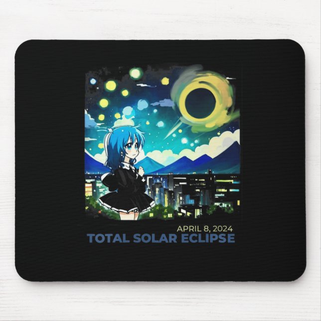 Tapis De Souris Solar Eclipse 2024 Anime Style Art (Devant)
