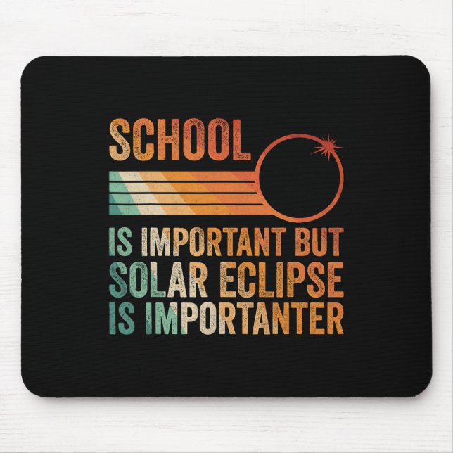 Tapis De Souris Solar Eclipse 2024 École de Chemise Eclipse Solair (Devant)
