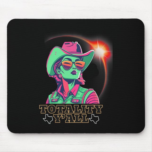 Tapis De Souris Solar Eclipse 2024 Pour Texas 08 24 Totalité Y'all (Devant)