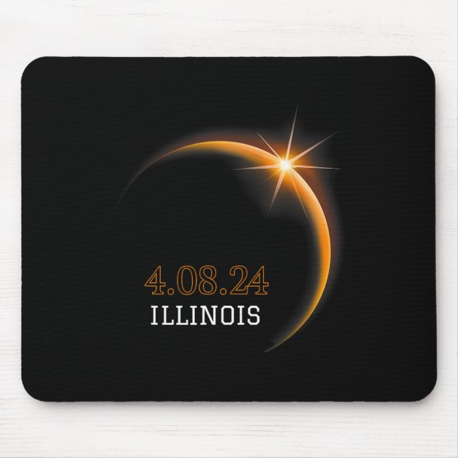 Tapis De Souris Solar Eclipse 2024 Totalité Illinois Printemps 4.0 (Devant)