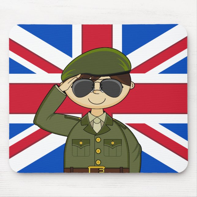 Tapis De Souris Soldat mignon Mousepad d'armée britannique (Devant)