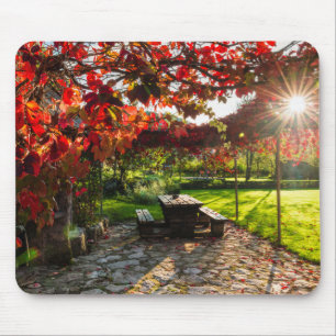 Tapis De Souris Soleil à travers les feuilles d'automne, Croatie