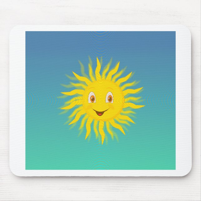 Tapis De Souris Soleil Avec Lignes Circulaires (Devant)