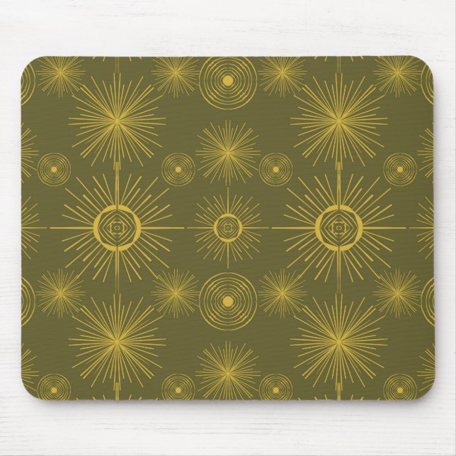 Tapis De Souris Soleil céleste étoiles Vert olive (Devant)