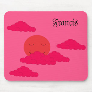 Tapis De Souris Soleil couchant orange dans un ciel rouge :