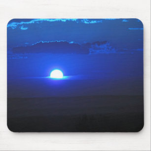 Tapis De Souris Soleil dans les nuages (bleu)