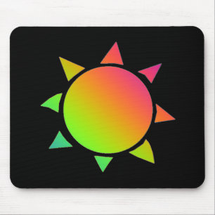 Tapis De Souris Soleil de couleur arc-en-ciel avec arrière - plan