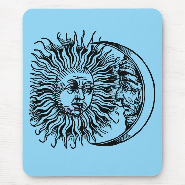 Tapis De Souris Soleil et lune médiévaux (Devant)