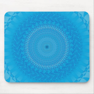 Tapis De Souris Soleil Mandala bleu clair
