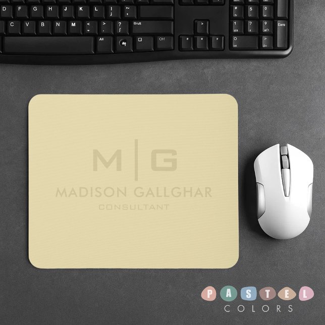 Tapis De Souris Solide Doux Pastel Banana Citron jaune couleur (Solid Soft Light Pastel Banana Lemon Yellow Color Mouse Pad
)