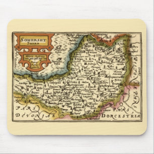 Tapis De Souris Somerset Comté Angleterre Ancien Atlas Antiquaire 