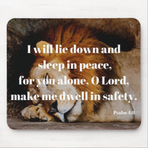 Tapis De Souris Sommeil En Paix Bible Verse Psaume 4:8