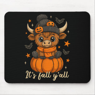Tapis De Souris Son Automne Yall Highland Cow Citrouille Fall Cow