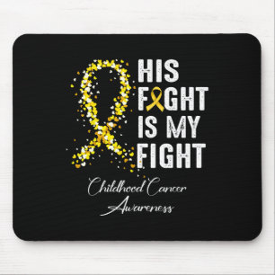 Tapis De Souris Son combat est mon combat Gold Ribbon Cancer de l'