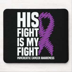 Tapis De Souris Son combat Mon combat le ruban pourpre cancer panc