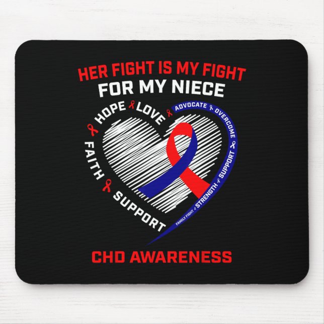 Tapis De Souris Son combat Niece Chd Sensibilisation aux maladies  (Devant)