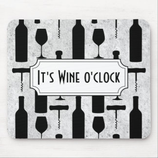 Tapis De Souris Son Horloge À Vin