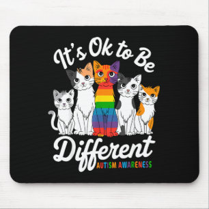 Tapis De Souris Son Ok Pour Être Différent Puzzle Chat Mignon Cons