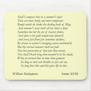 Tapis De Souris Sonnet # 18 par William Shakespeare