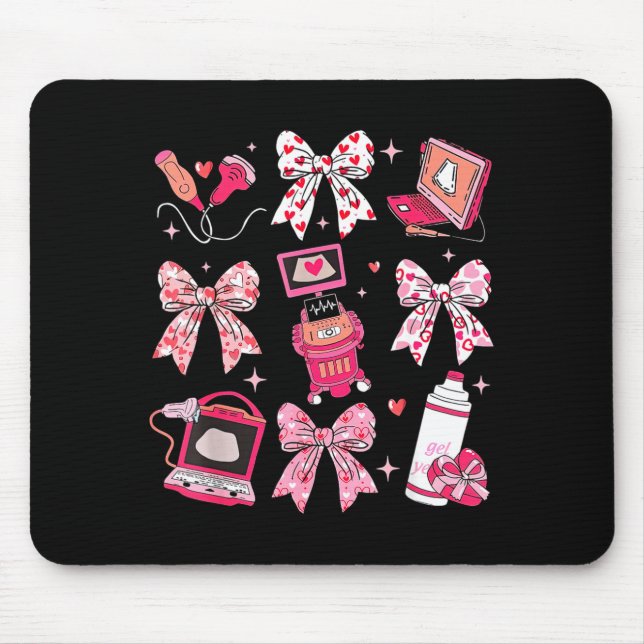 Tapis De Souris Sonographe à noeud coquette Saint-Valentin Échogra (Devant)