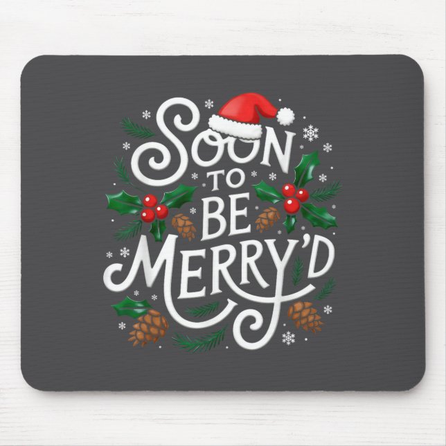 Tapis De Souris Soon To Be Merry'd Christmas Engaged Fiance Santa  (Devant)