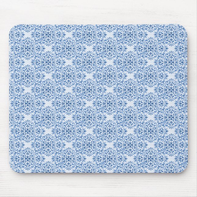 Tapis De Souris Sophisticated Damask Mousepad, Light Blue (Devant)