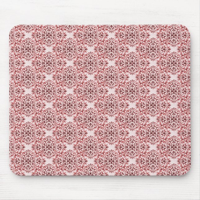 Tapis De Souris Sophisticated Damask Mousepad, Red (Devant)