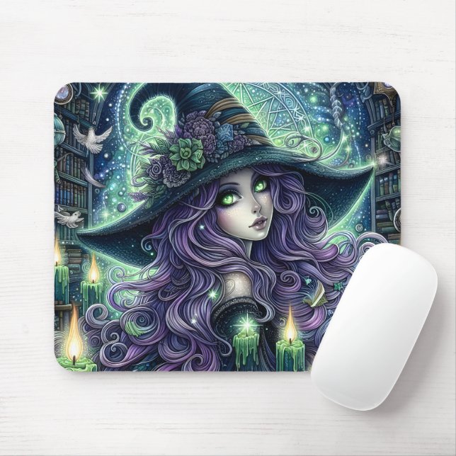 Tapis De Souris Sorcière Céleste Mystique (Avec souris)
