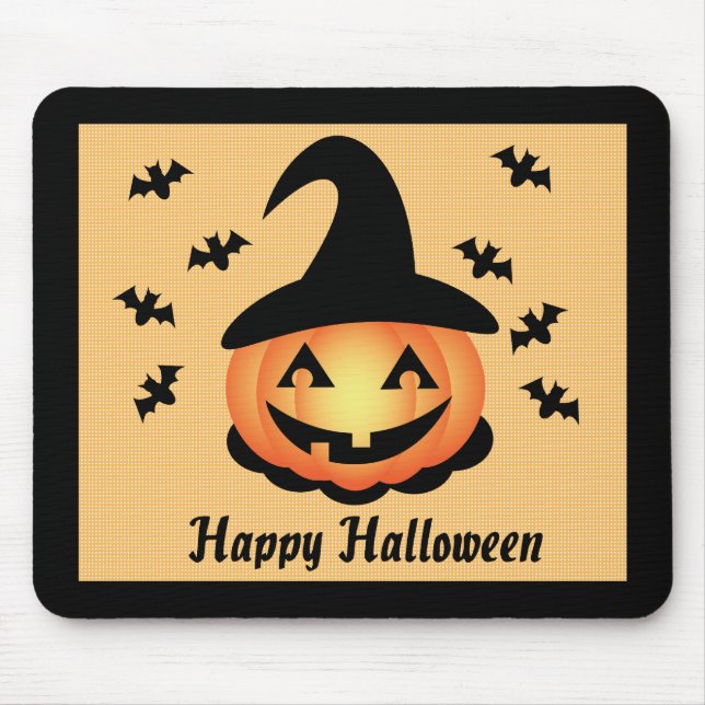 Tapis De Souris Sorcière citrouille Mousepad (Devant)