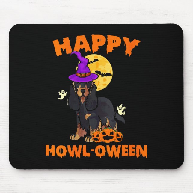 Tapis De Souris Sorcière de chien Cocker Spaniel noir et feu pour  (Devant)