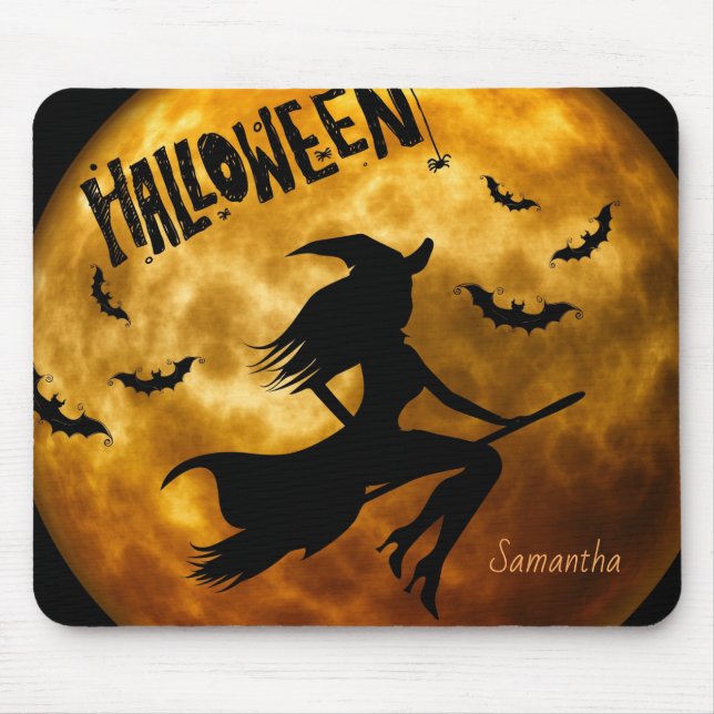Tapis De Souris Sorcière d'Halloween   (Devant)