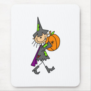 Tapis De Souris Sorcière d'Halloween avec Citrouille