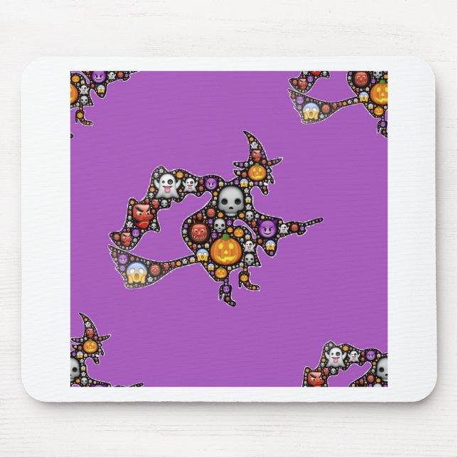 Tapis De Souris sorcière émoji (Devant)
