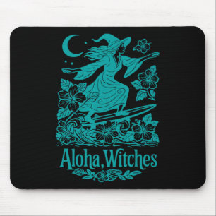 Tapis De Souris Sorcières Aloha Surfant Sorcière Hawaï Halloween T