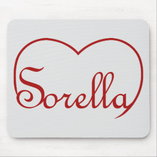 Tapis De Souris Sorella Italienne Soeur coeur Rouge