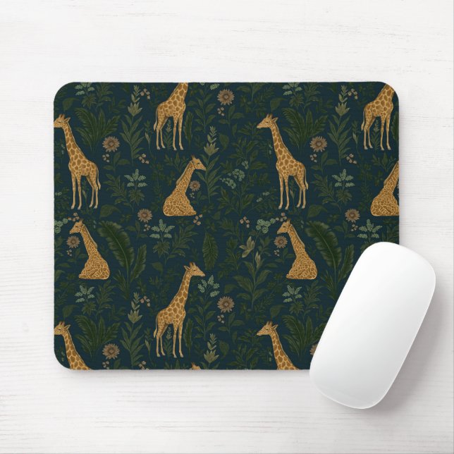 Tapis De Souris Sortie de girafe tropicale (Avec souris)