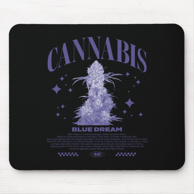 Tapis De Souris Souche Hybride Sativa de Noël Blue Dream  (Devant)
