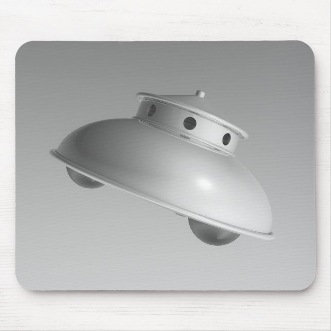 Tapis De Souris Soucoupe volante classique BW (Devant)