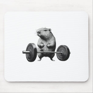Tapis De Souris Soulevé de terre Capybara Drôle Fitness Rongeur Am