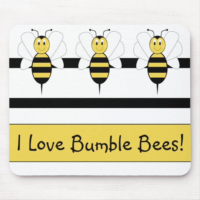 Tapis De Souris Souriant Bumble Bee Mousepad (Devant)