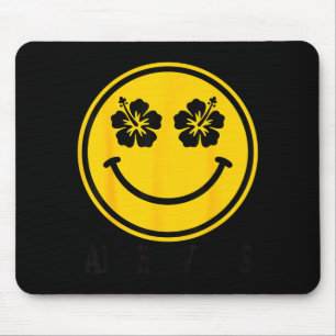 Tapis De Souris Sourire de fleur d'hibiscus aloha hawaii visage he