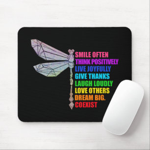 Tapis De Souris Sourire de libellule Pensez souvent de manière pos